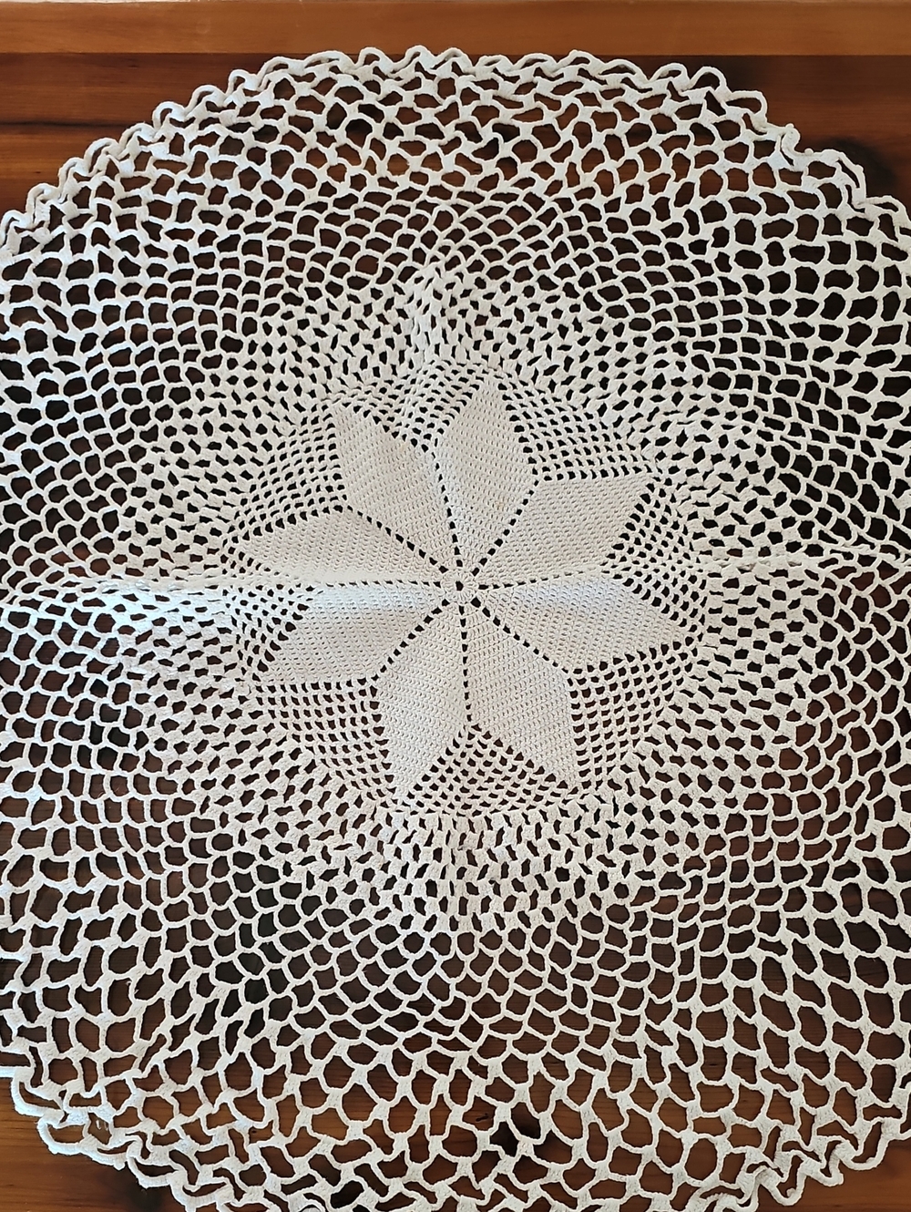 White Round Crochet Tablecloth— Elegant Handcrafted Dining Accent